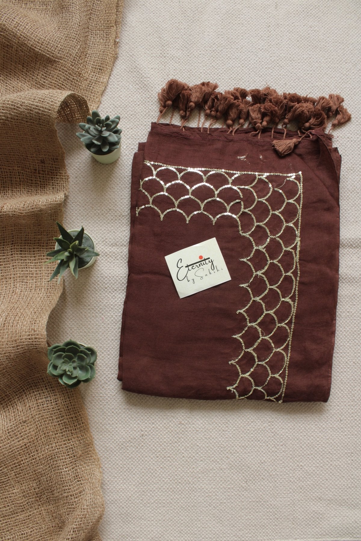 Brown Roshni Saree - Eternity by Sakshi