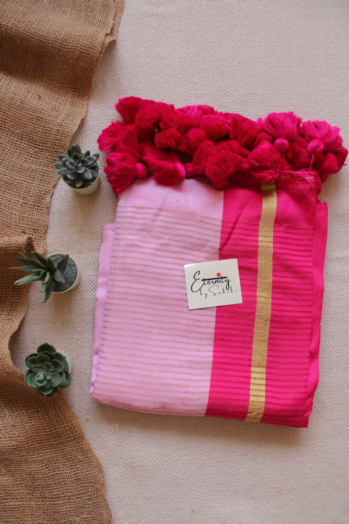 Bubblegum Rang Saree - Eternity by Sakshi