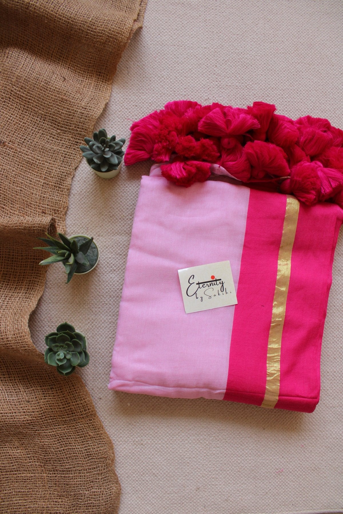 Bubblegum Rang Saree - Eternity by Sakshi