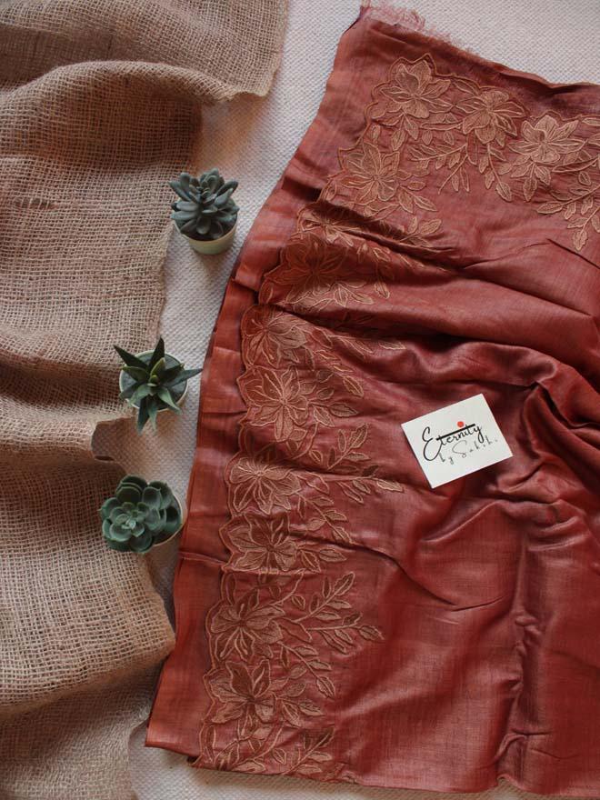 Caramel Tussar Saree - Eternity by Sakshi