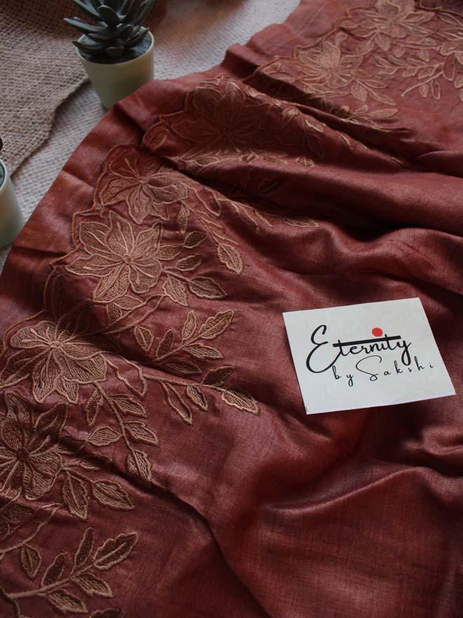Caramel Tussar Saree - Eternity by Sakshi