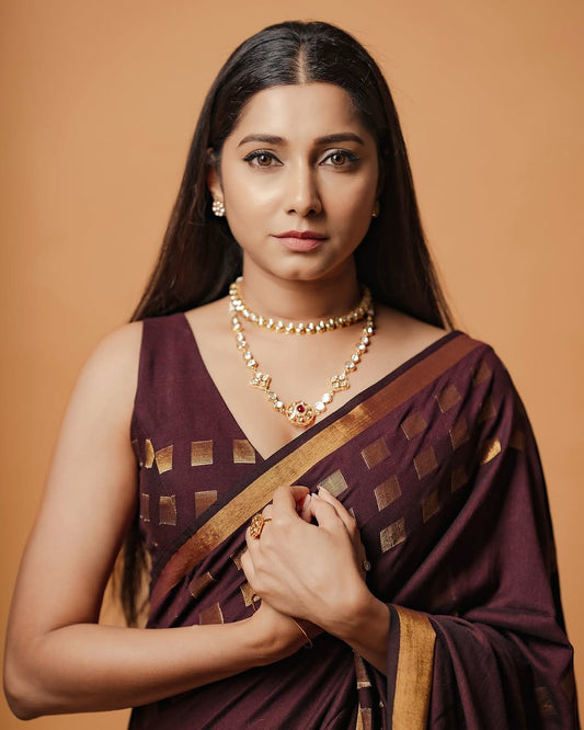 Cherry Chocolate Meher Saree - Eternity by Sakshi