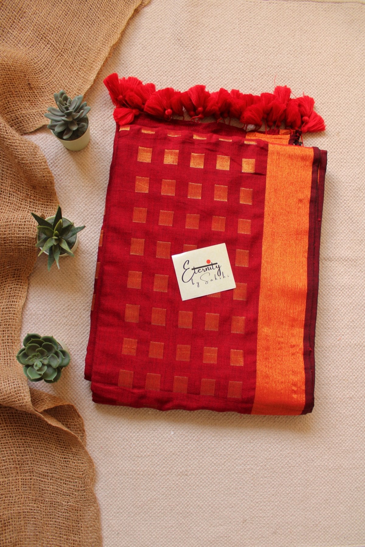Crimson Red Meher Saree - Eternity by Sakshi