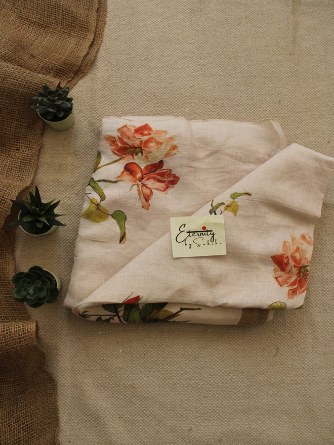 Digital Print Linen Saree - Eternity by Sakshi