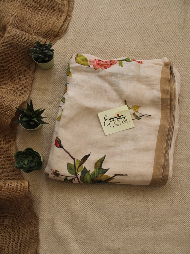 Digital Print Linen Saree - Eternity by Sakshi