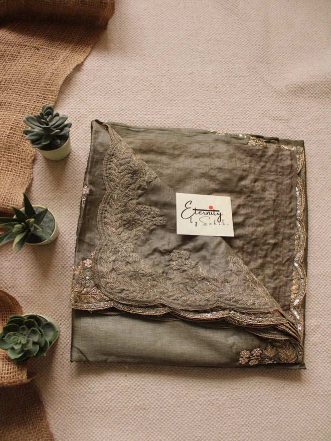 Earthy Tussar Handwork Saree - Eternity by Sakshi