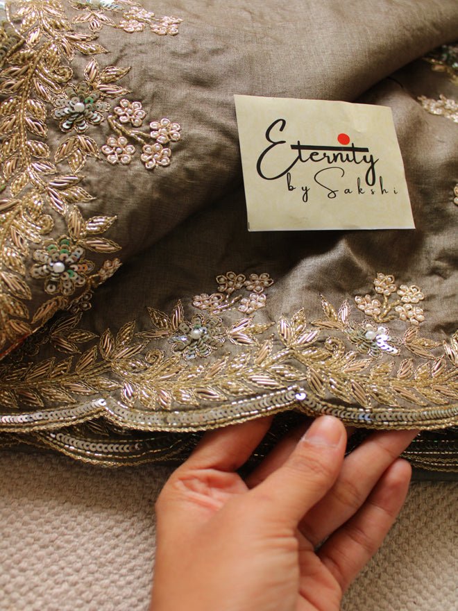 Earthy Tussar Handwork Saree - Eternity by Sakshi
