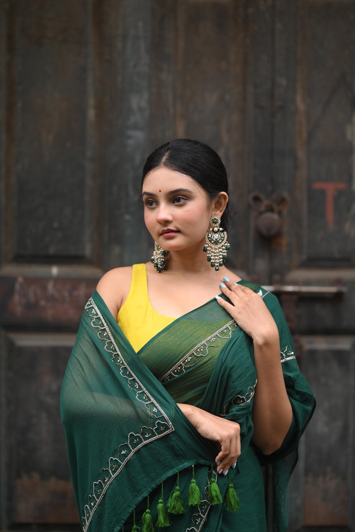 Green Noor Saree - Eternity by Sakshi