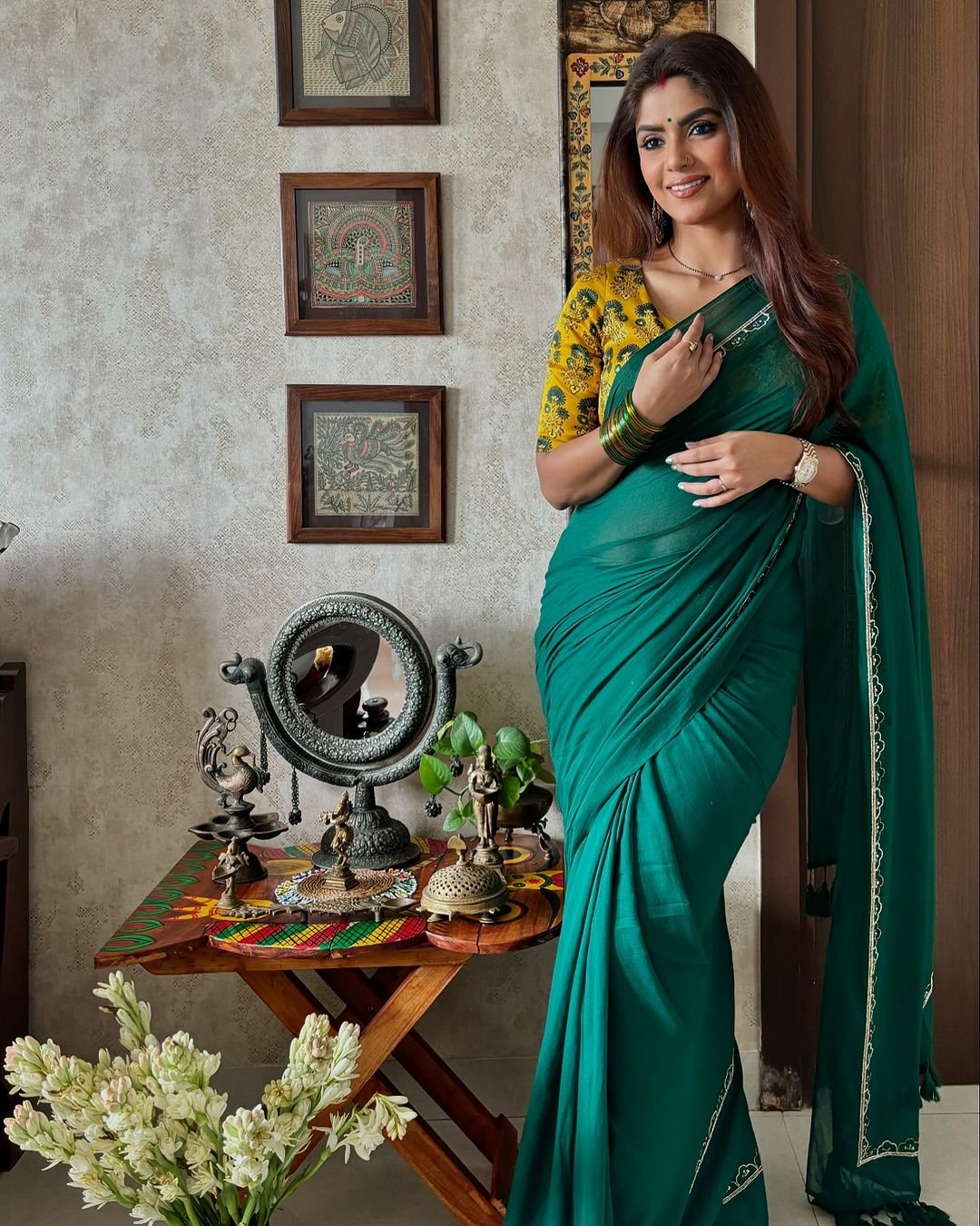 Green Noor Saree - Eternity by Sakshi