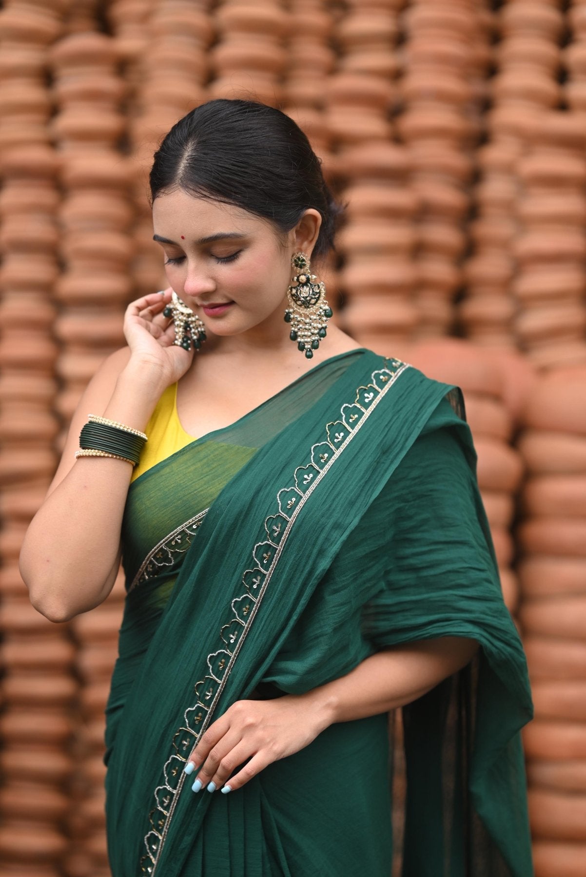 Green Noor Saree - Eternity by Sakshi