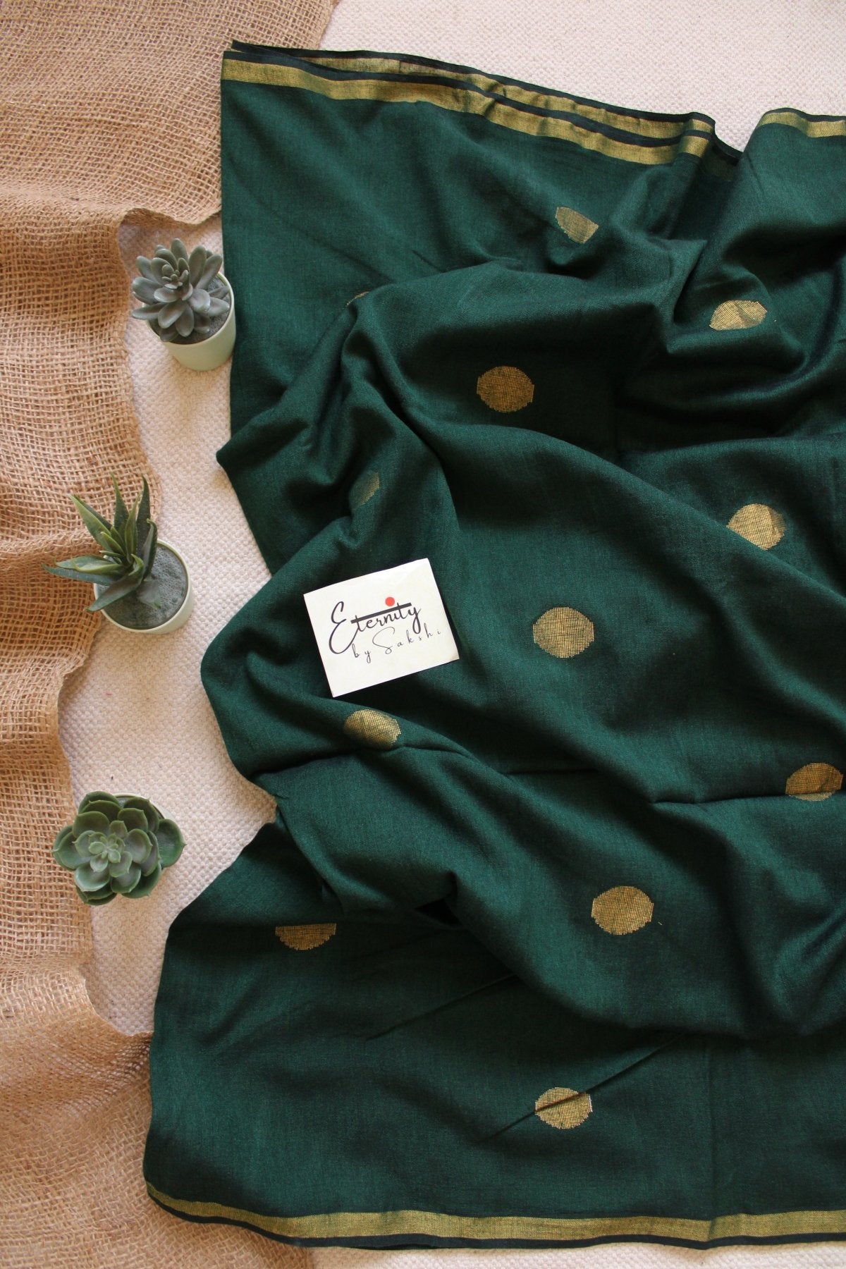 Green Polka Saree - Eternity by Sakshi