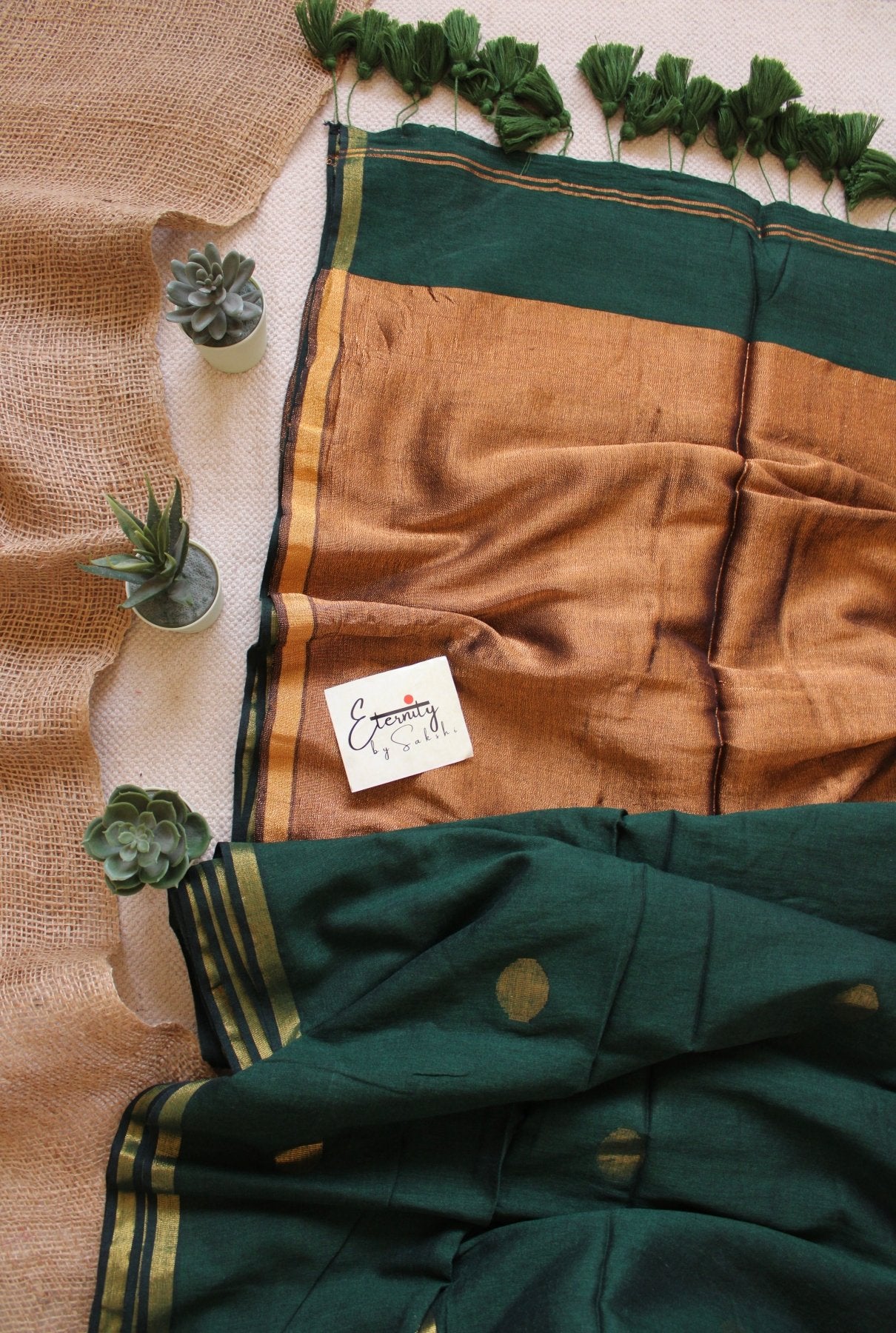 Green Polka Saree - Eternity by Sakshi