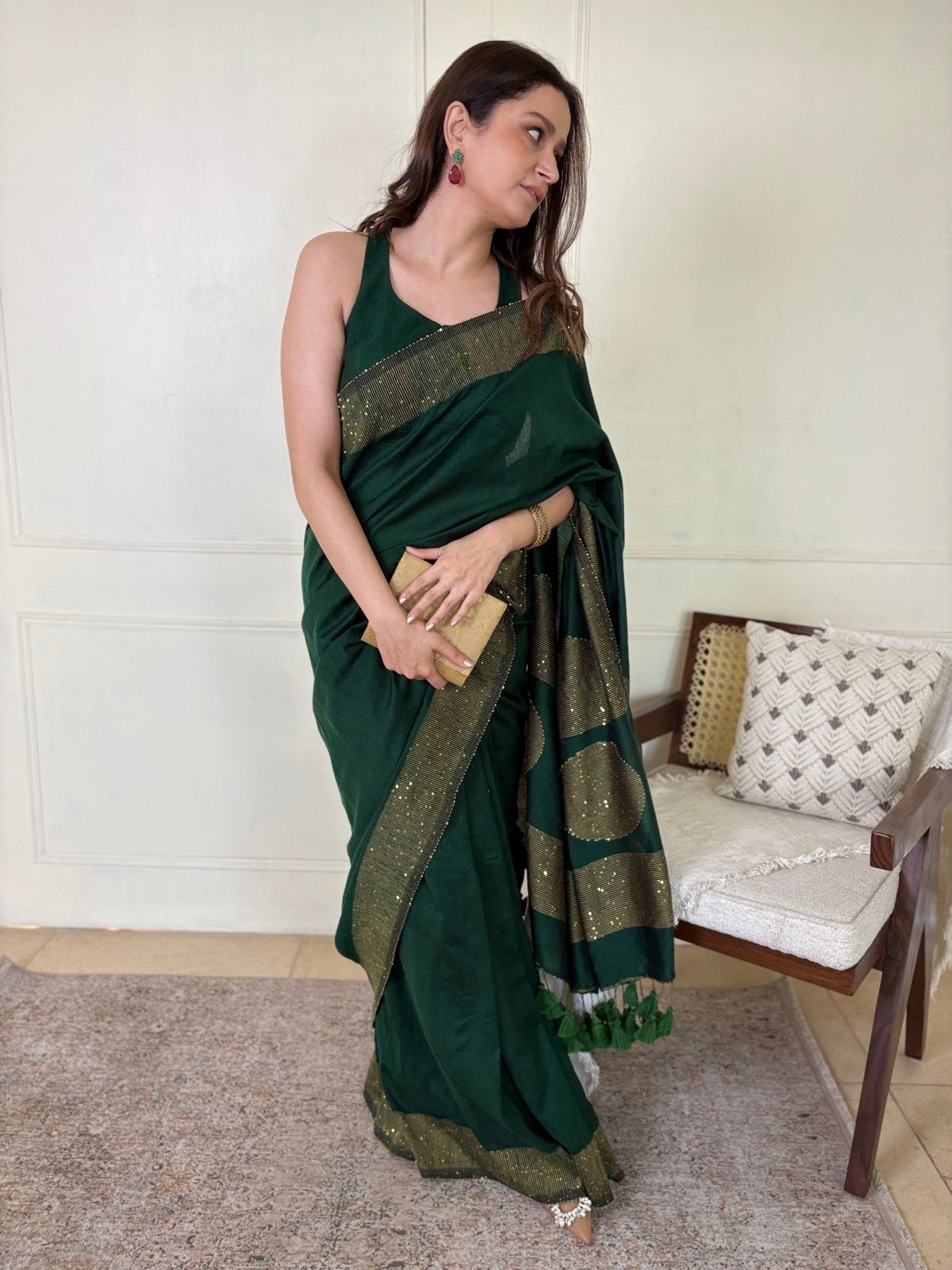 Green Shakti saree - Eternity by Sakshi