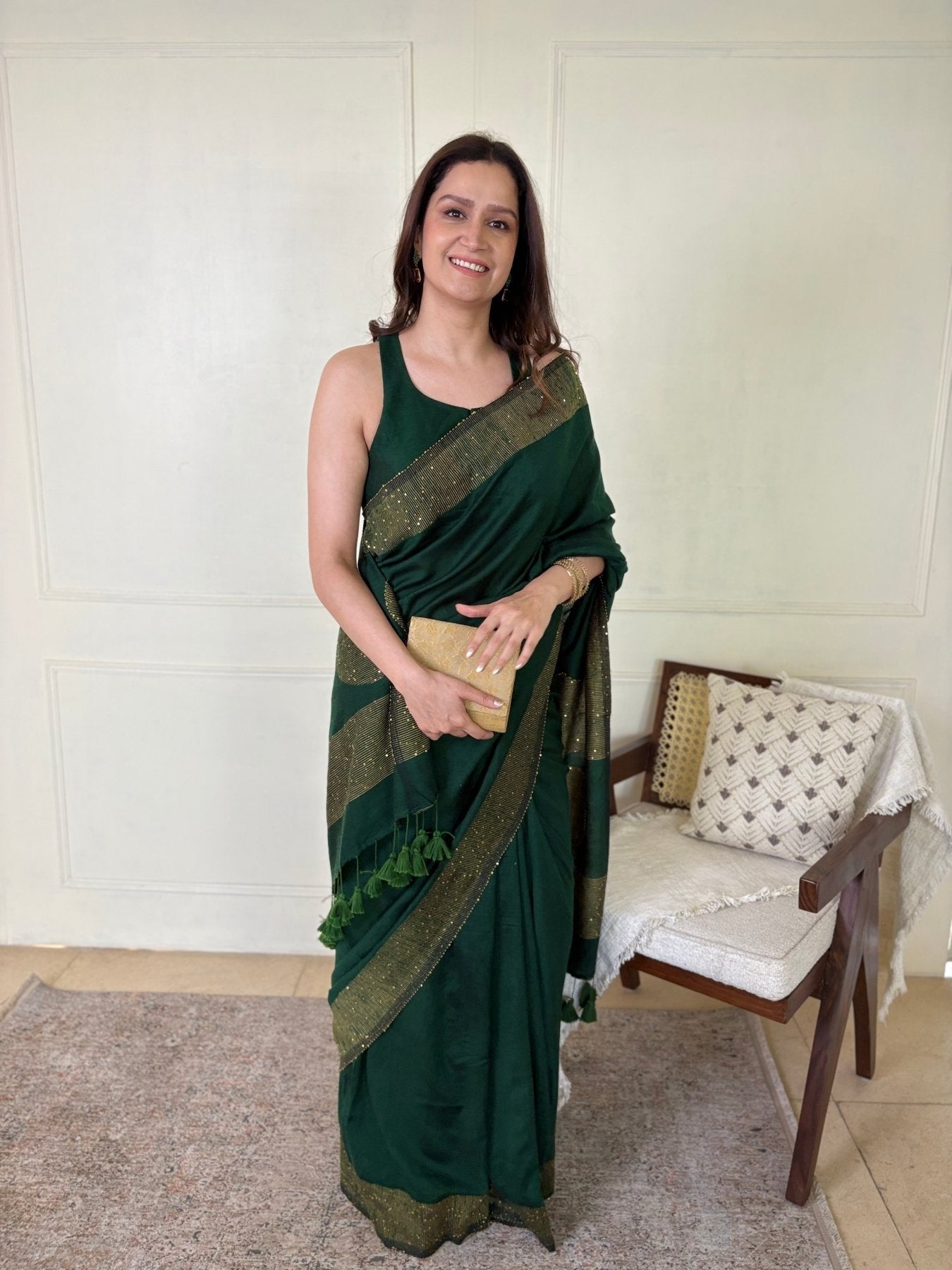 Green Shakti saree - Eternity by Sakshi