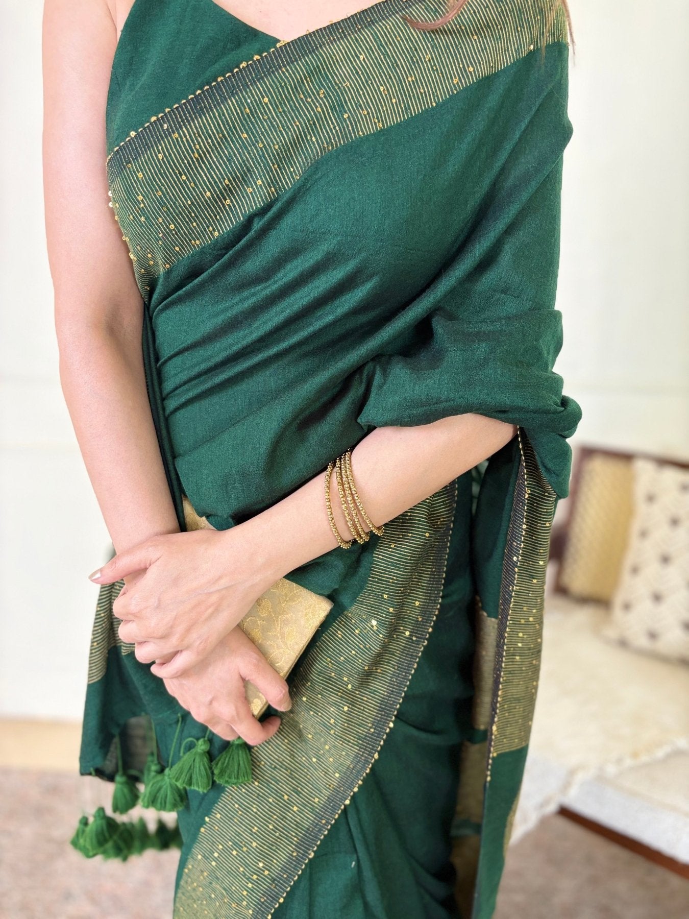 Green Shakti saree - Eternity by Sakshi