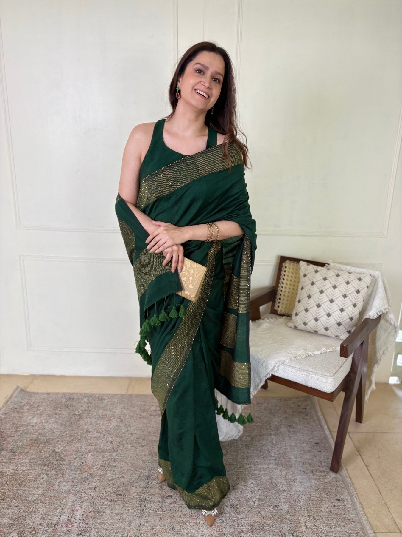 Green Shakti saree - Eternity by Sakshi