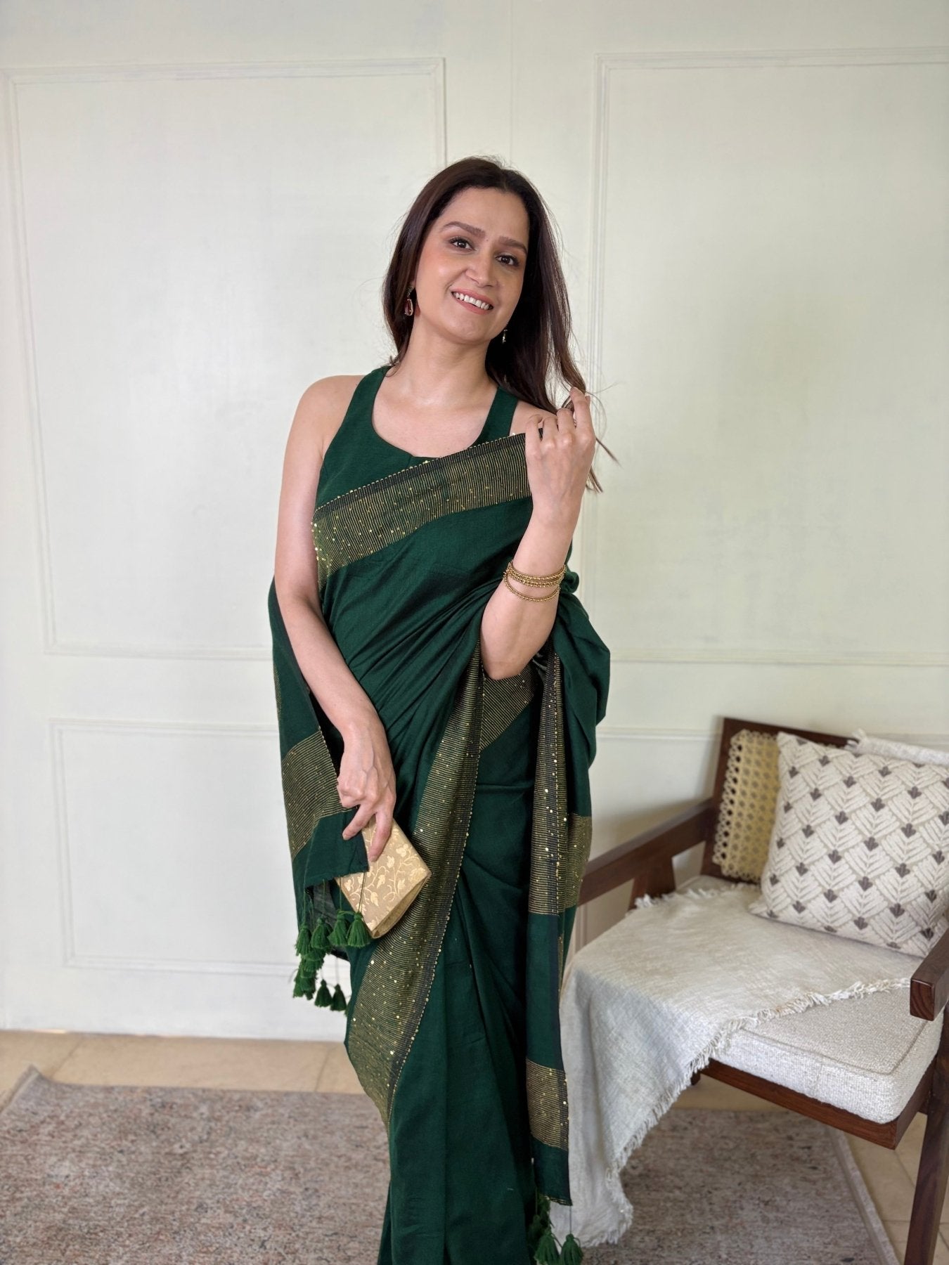 Green Shakti saree - Eternity by Sakshi