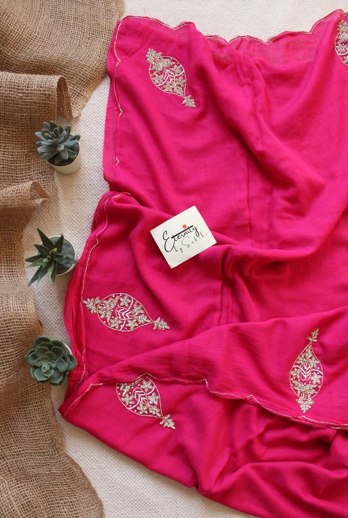 Gulaabi Handwork Noor Saree - Eternity by Sakshi