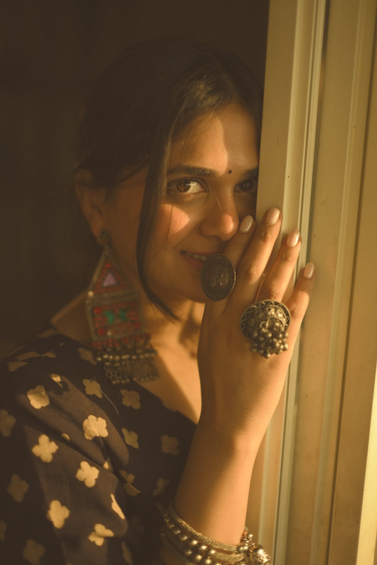 Jheel Mangalgiri Ajrakh Saree - Eternity by Sakshi