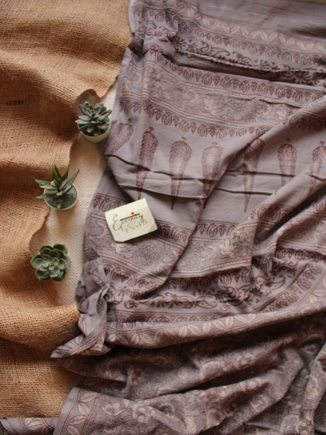 Kashish Glory Handblockprinted Cotton Saree - Eternity by Sakshi