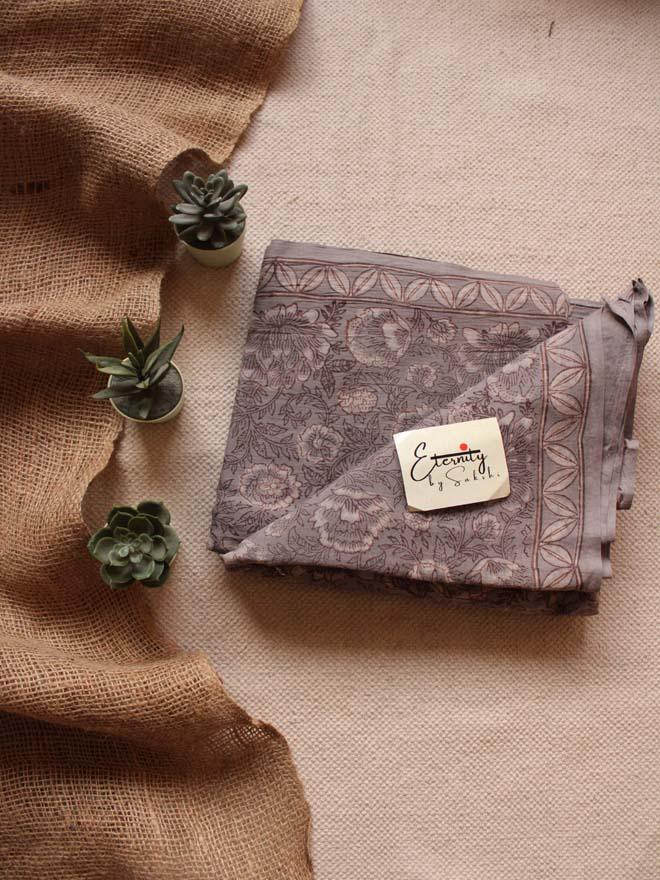 Kashish Glory Handblockprinted Cotton Saree - Eternity by Sakshi