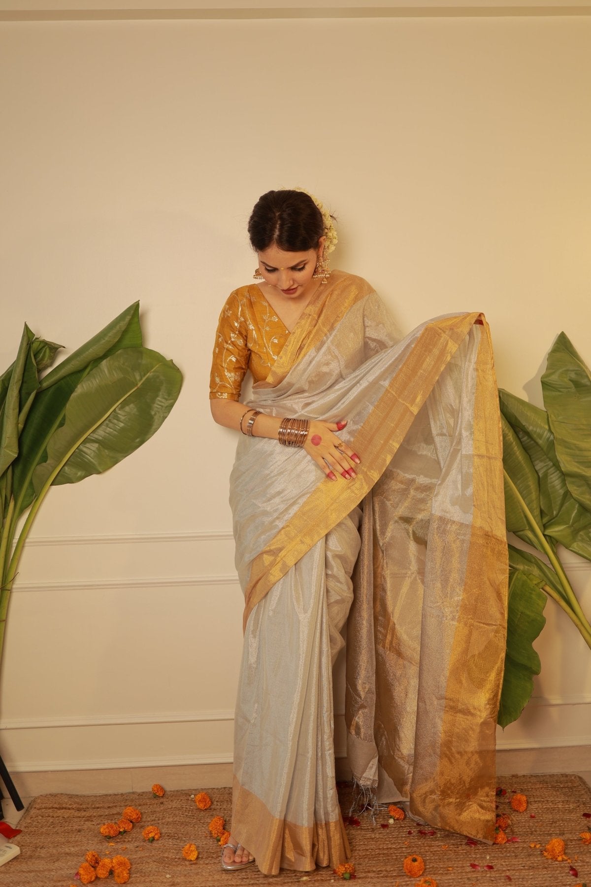 Kerala Tissue Saree - Eternity by Sakshi