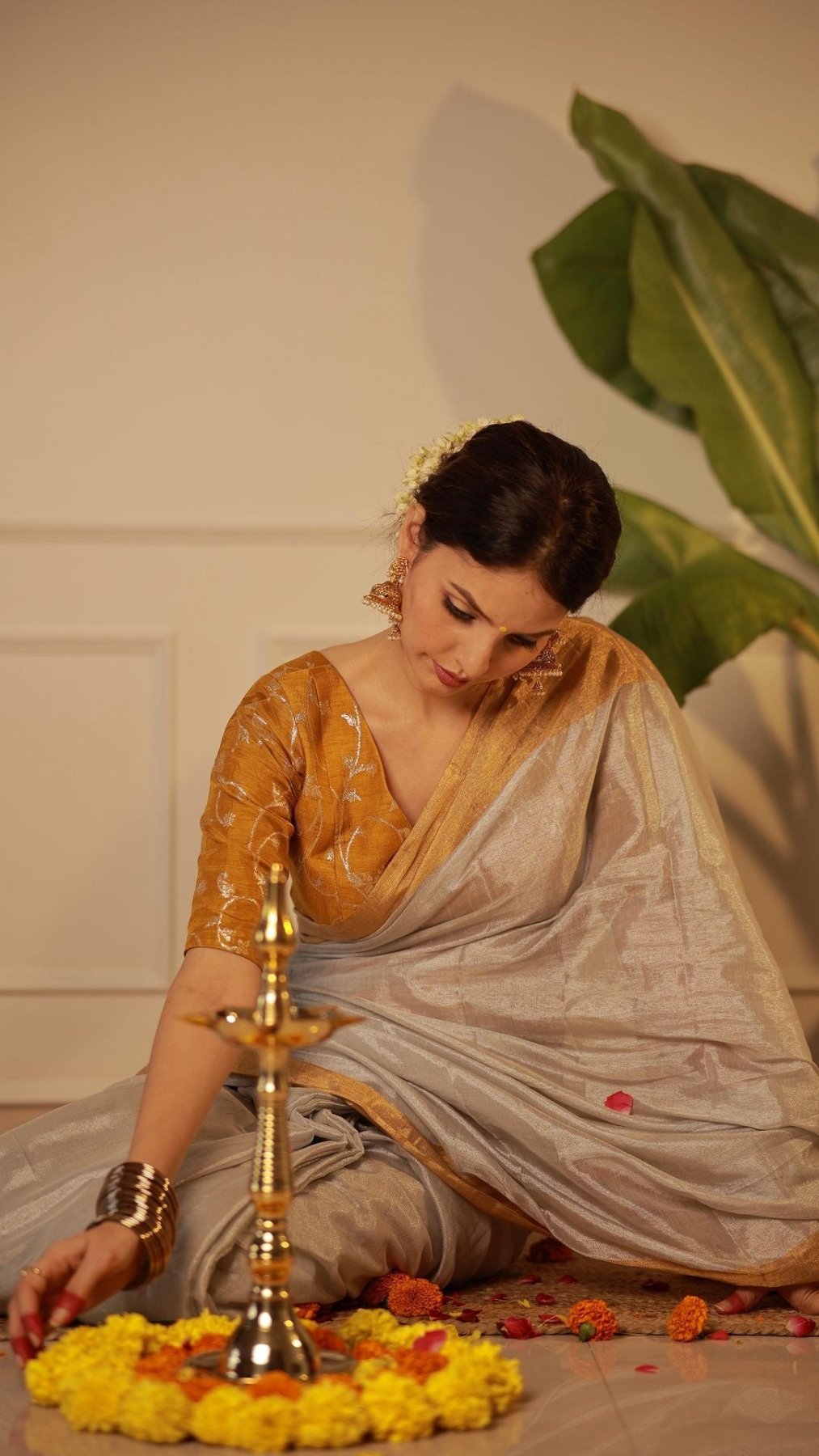 Kerala Tissue Saree - Eternity by Sakshi