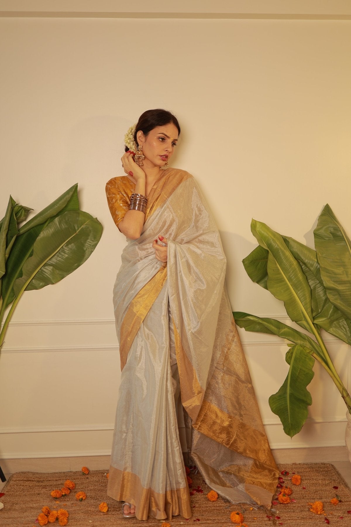 Kerala Tissue Saree - Eternity by Sakshi