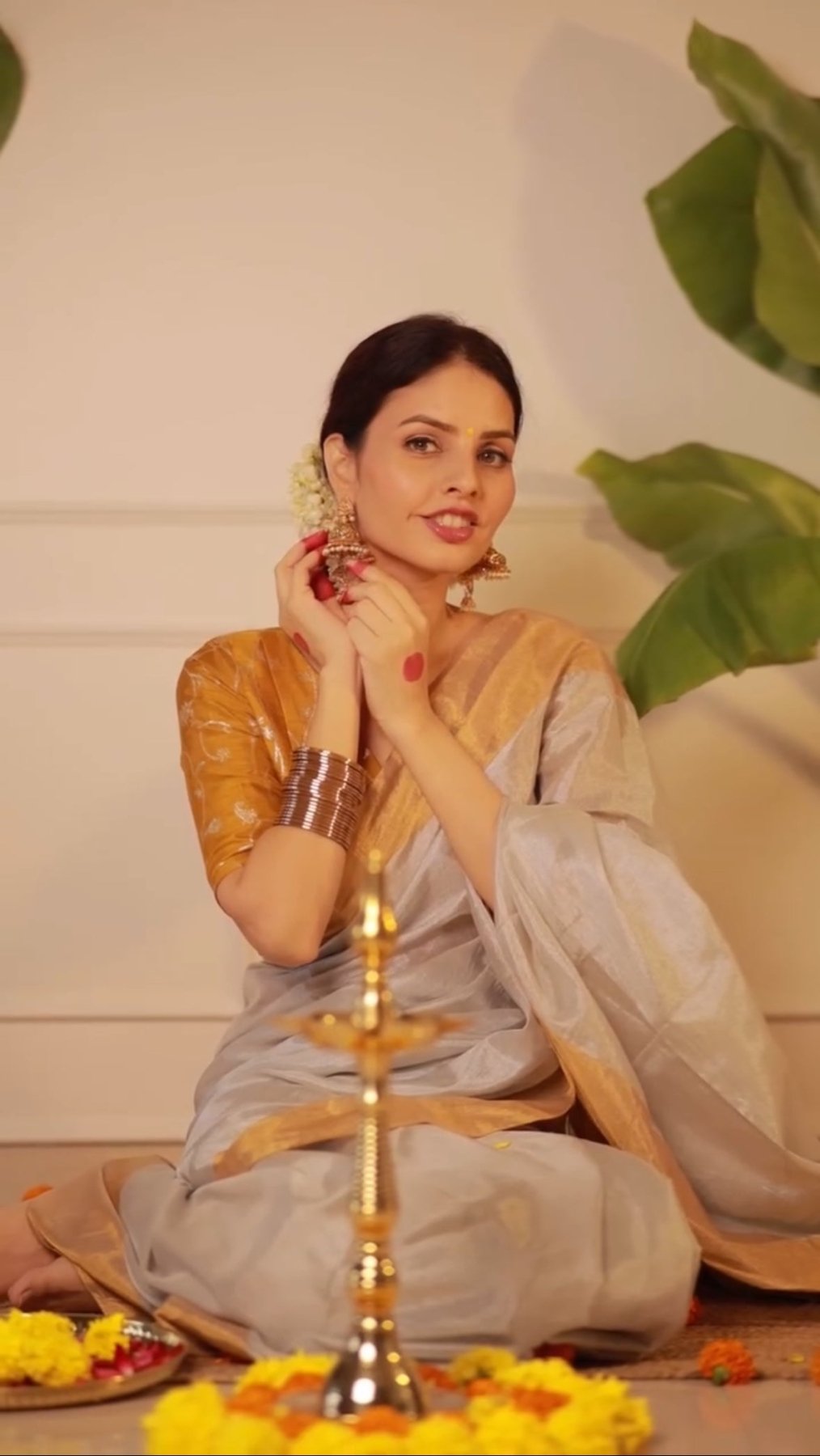 Kerala Tissue Saree - Eternity by Sakshi