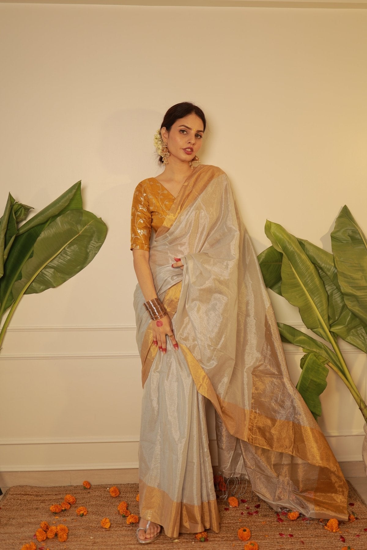 Kerala Tissue Saree - Eternity by Sakshi
