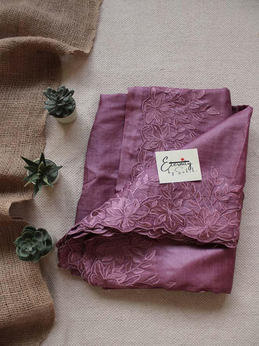 Lilac Tussar Saree - Eternity by Sakshi