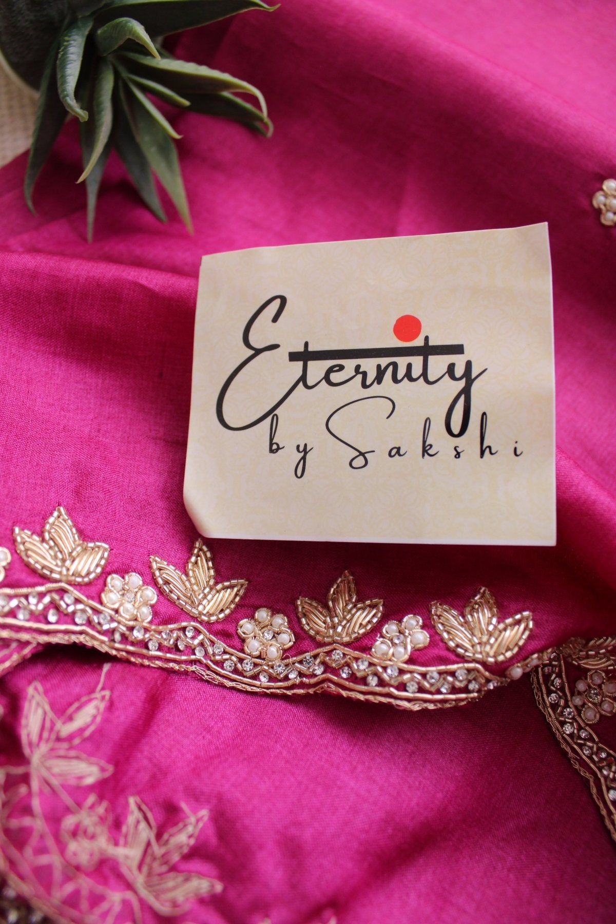 Magenta Tussar Handwork Saree - Eternity by Sakshi