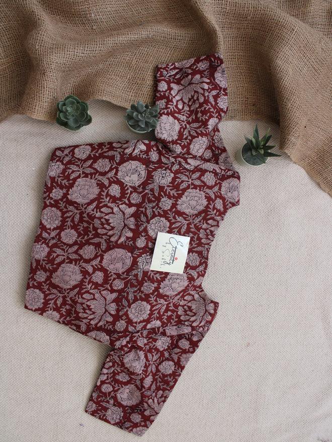 Maroon Block - print Blouse - Eternity by Sakshi