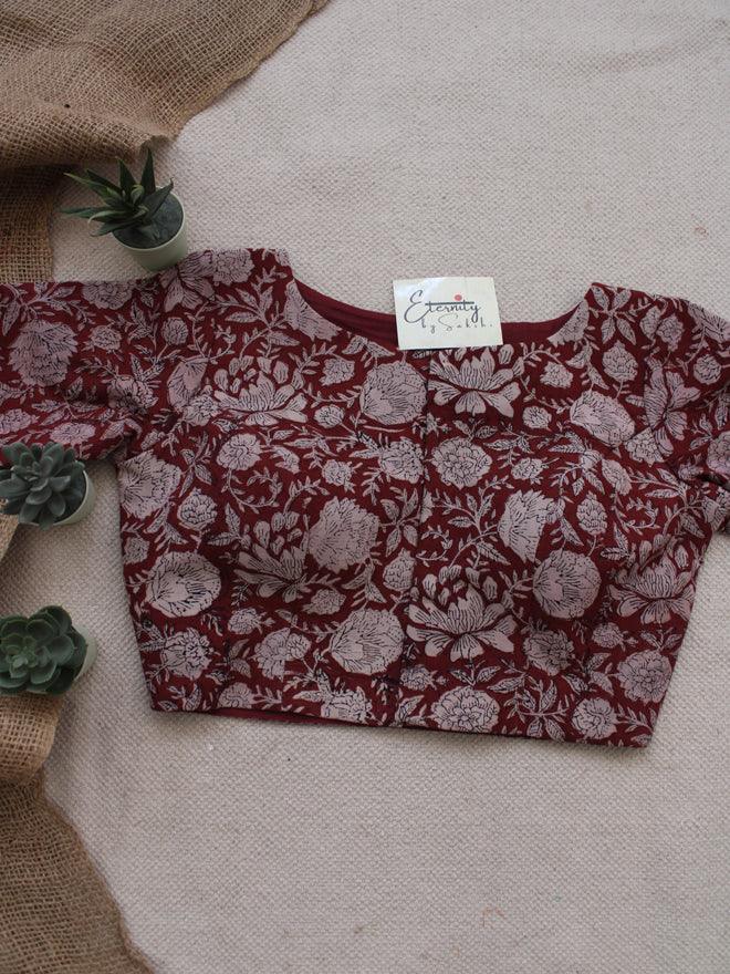 Maroon Block - print Blouse - Eternity by Sakshi