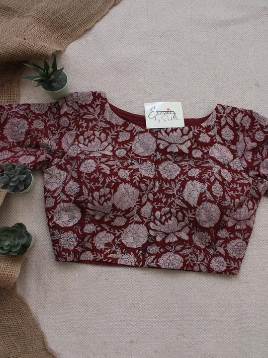 Maroon Block - print Blouse - Eternity by Sakshi
