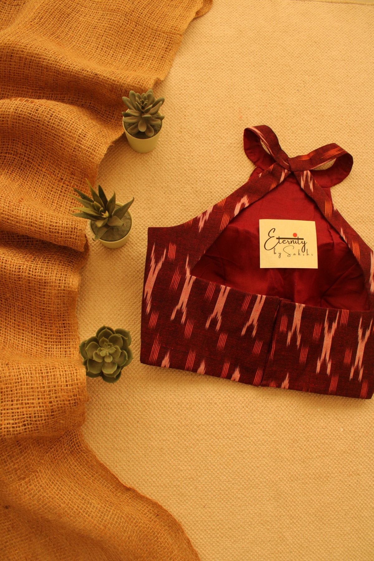 Maroon Halter Blouse - Eternity by Sakshi