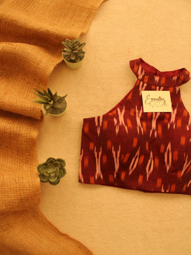 Maroon Halter Blouse - Eternity by Sakshi