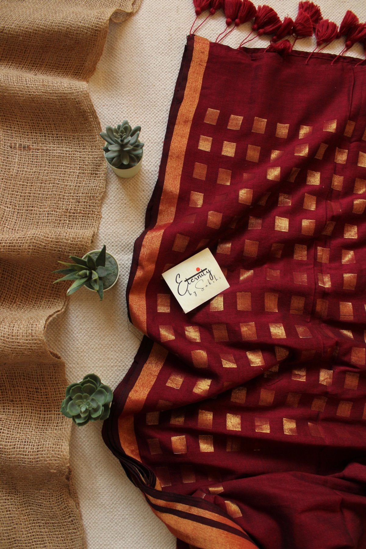 Maroon Meher Saree - Eternity by Sakshi