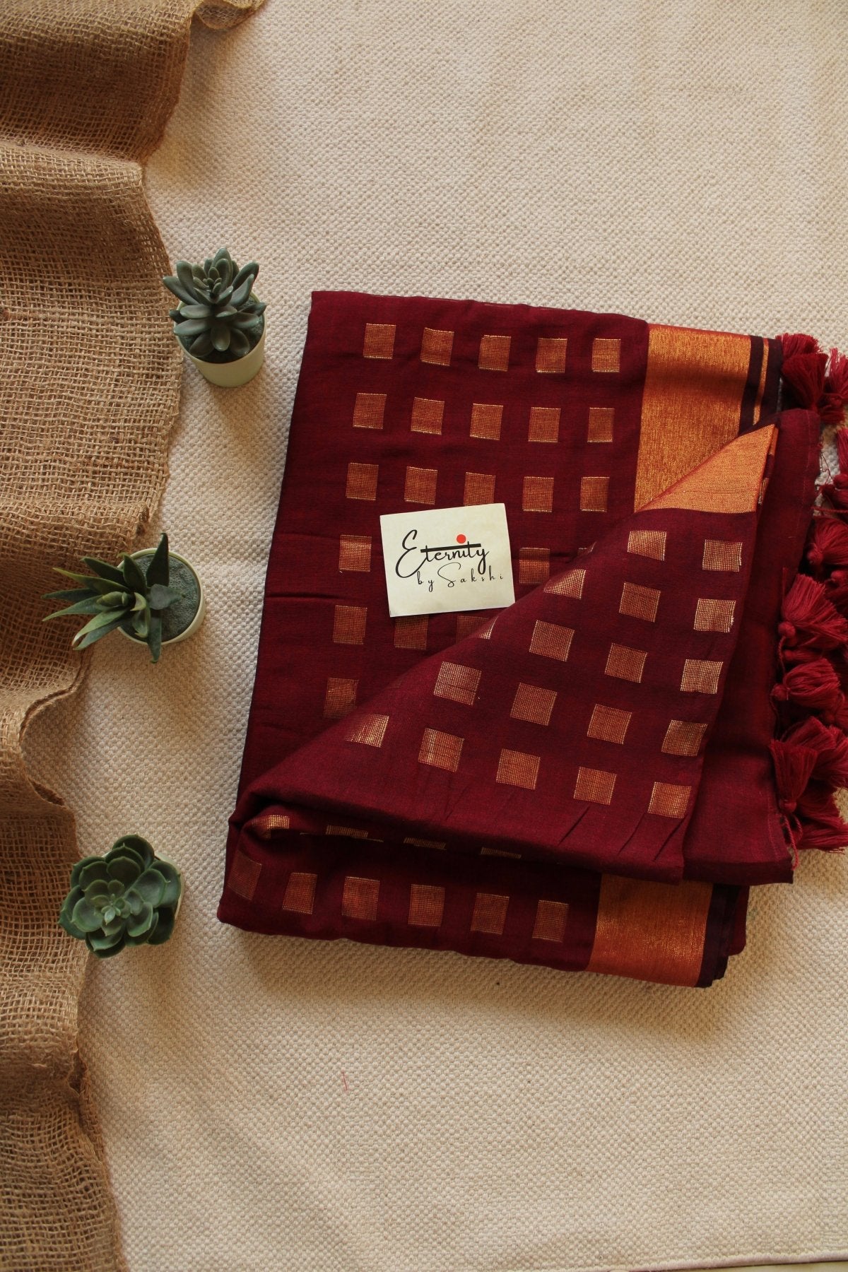 Maroon Meher Saree - Eternity by Sakshi