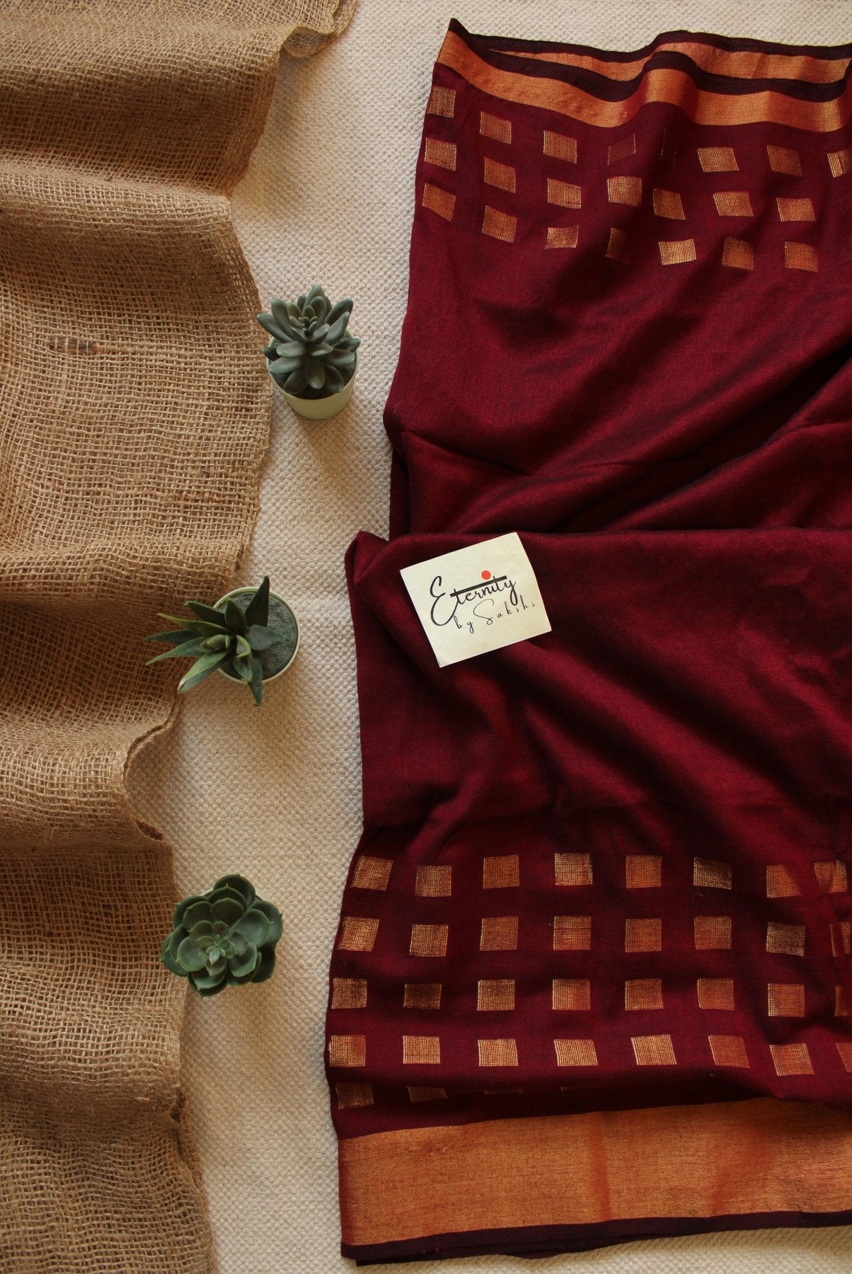 Maroon Meher Saree - Eternity by Sakshi