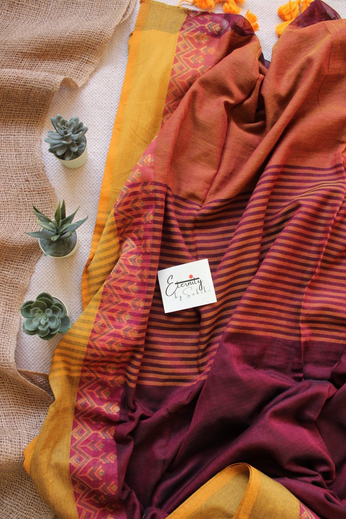 Maroon Mohe saree - Eternity by Sakshi