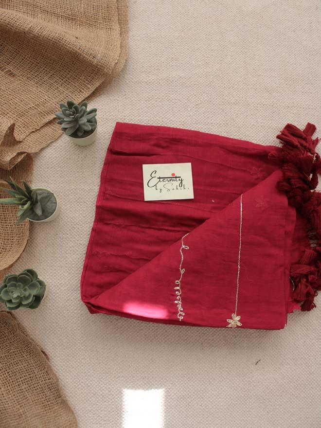 Maroon Noor Saree - Eternity by Sakshi