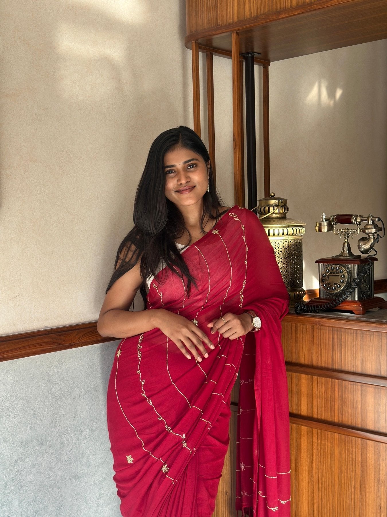 Maroon Noor Saree - Eternity by Sakshi
