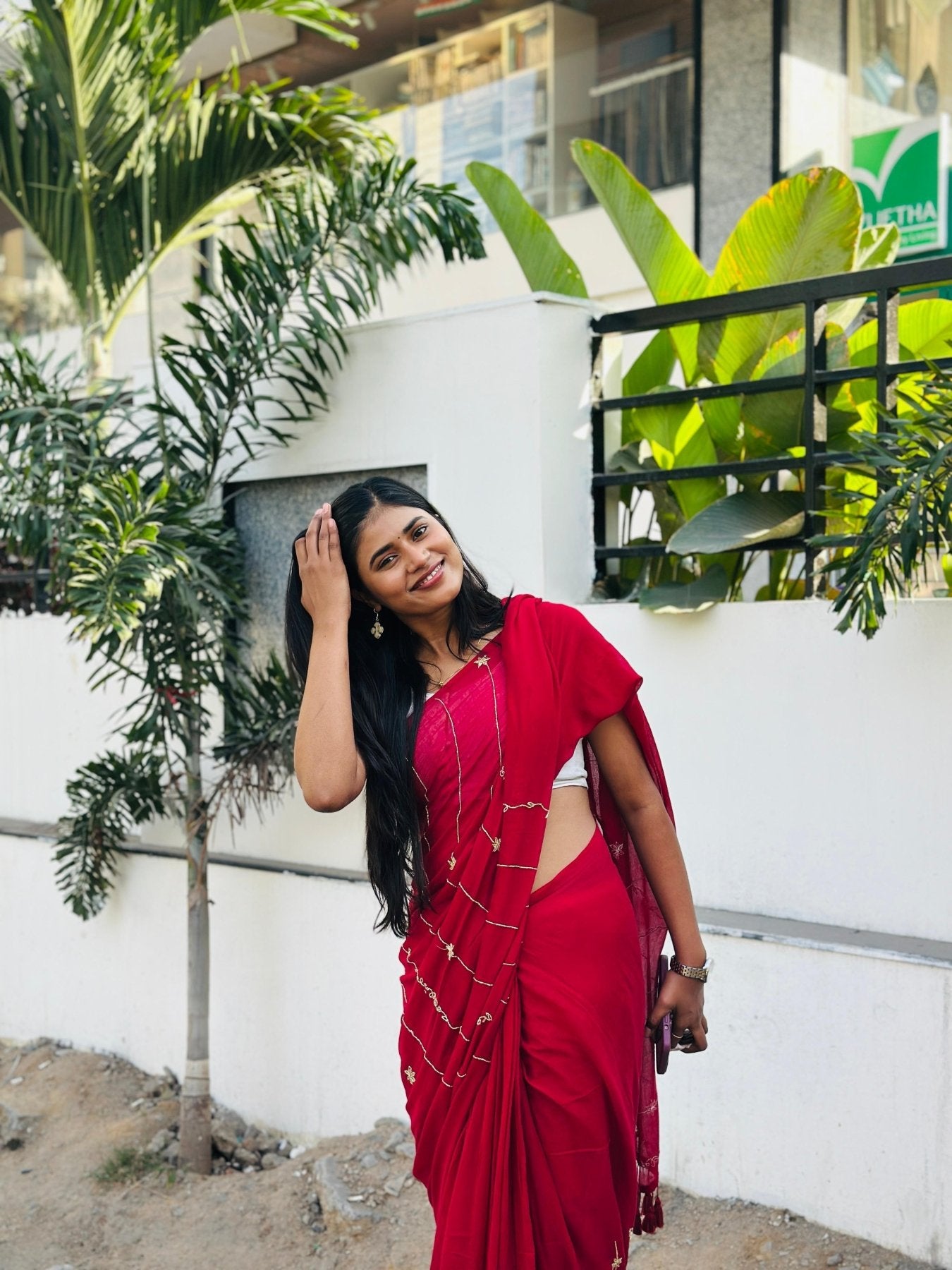 Maroon Noor Saree - Eternity by Sakshi