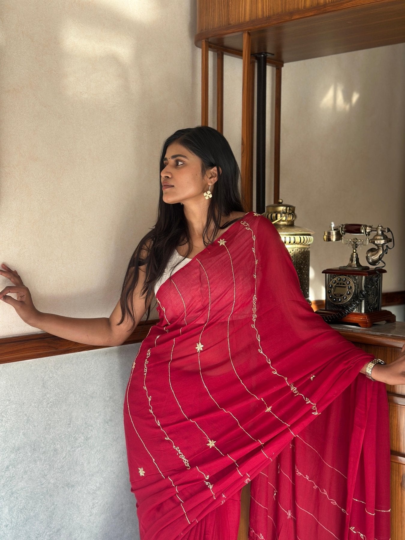 Maroon Noor Saree - Eternity by Sakshi