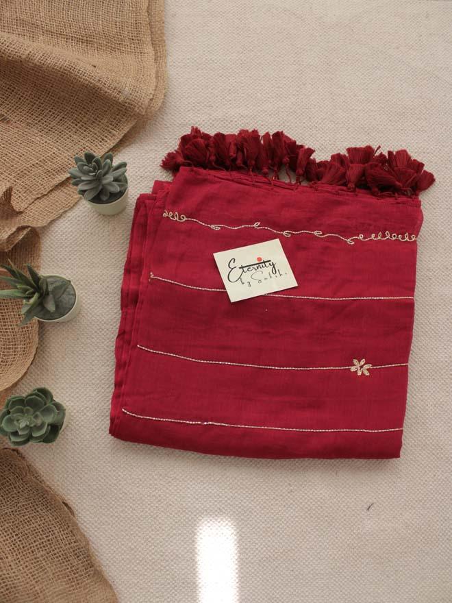 Maroon Noor Saree - Eternity by Sakshi