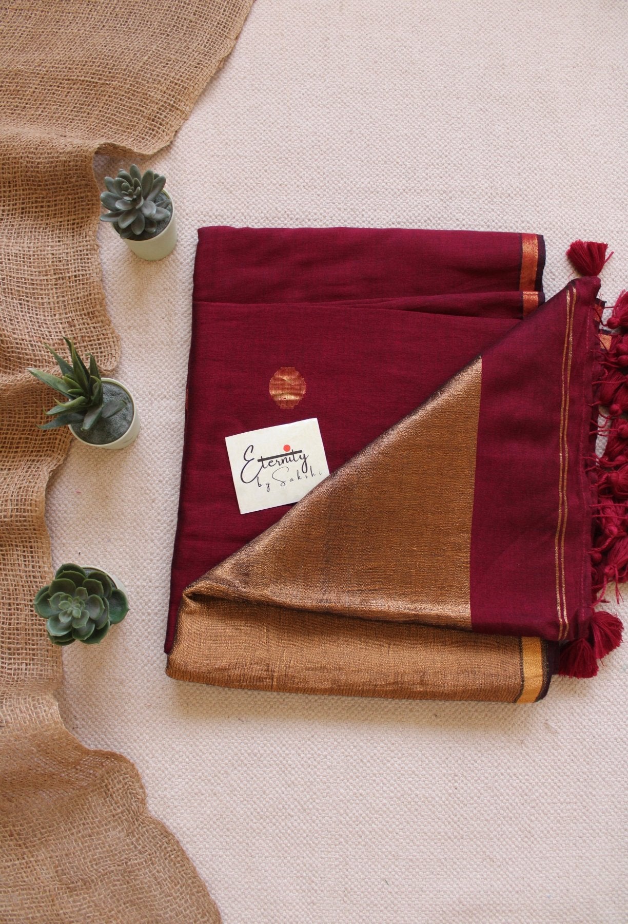 Maroon Polka Saree - Eternity by Sakshi