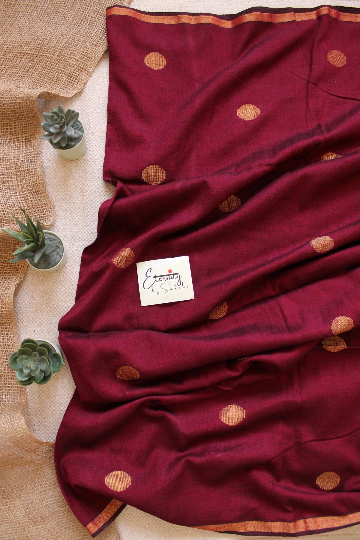 Maroon Polka Saree - Eternity by Sakshi