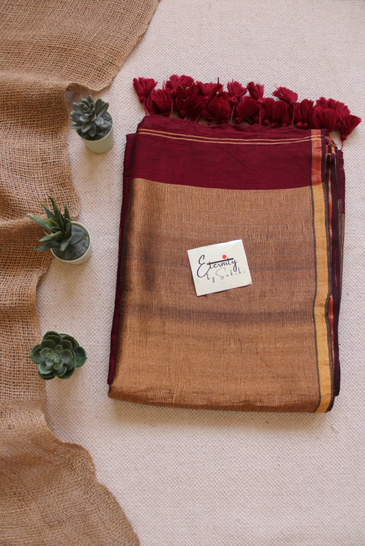 Maroon Polka Saree - Eternity by Sakshi