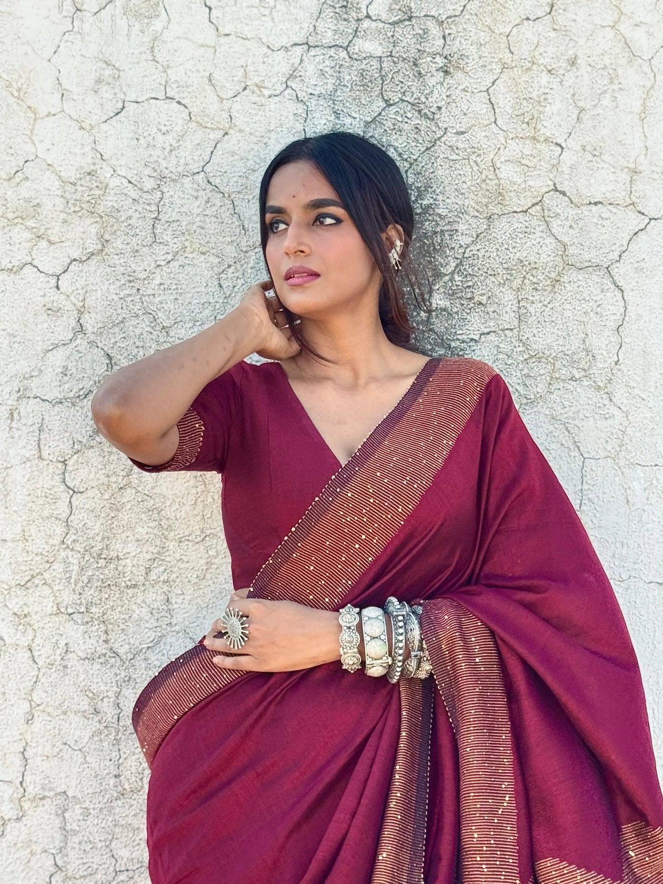 Maroon Shakti saree - Eternity by Sakshi
